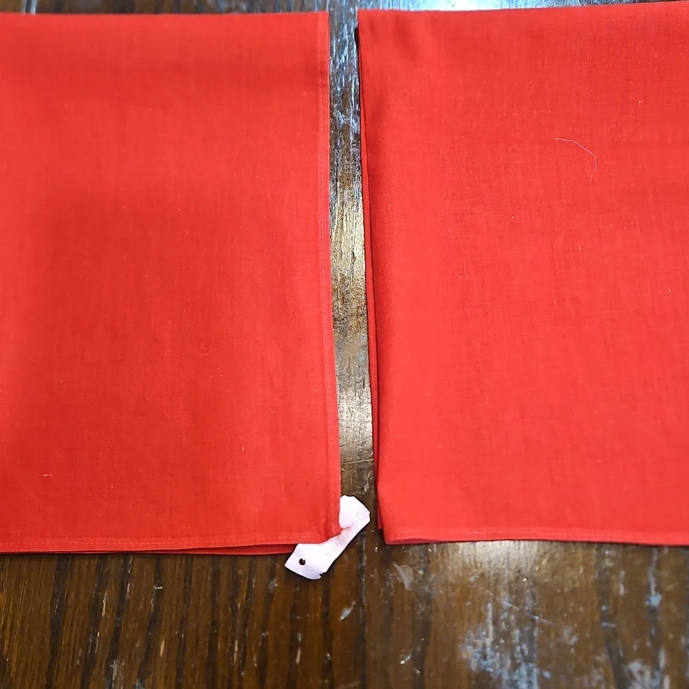 RED WHITE TEACUP HAND EMBROIDERED VINTAGE TEA‎ TOWELS SET 2